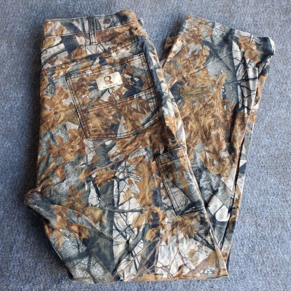 Real Work Wear Tree Evasion Camo Canvas Pants Men’s 38x32 Vintage 90s Hunting